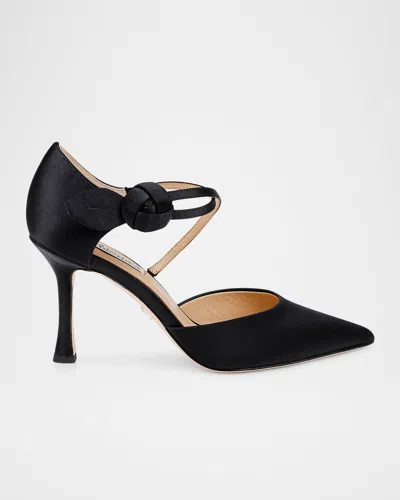 BADGLEY MISCHKA JAYDEN SATIN KNOTTED BOW PUMPS