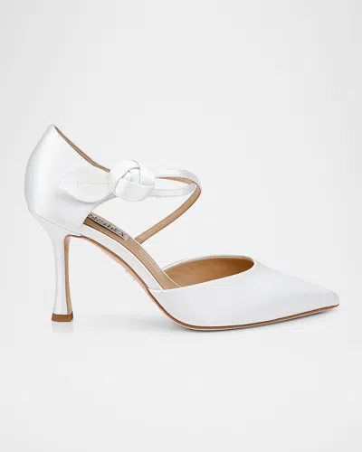 BADGLEY MISCHKA JAYDEN SATIN KNOTTED BOW PUMPS