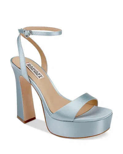 BADGLEY MISCHKA WOMEN'S CAIA SQUARE TOE HIGH HEEL PLATFORM SANDALS