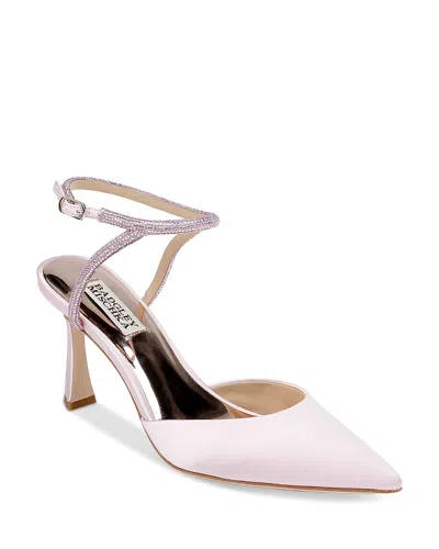 BADGLEY MISCHKA WOMEN'S KAMILAH POINTED ANKLE STRAP HIGH HEEL SANDALS