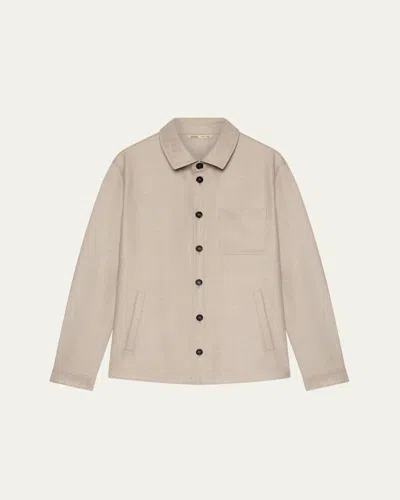 BALDASSARI MEN'S WOOL HERRINGBONE POCKET OVERSHIRT