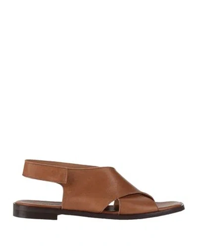 BALDININI BALDININI WOMAN SANDALS BROWN SIZE 6 CALFSKIN