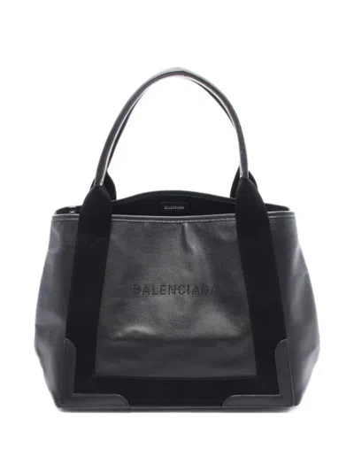 BALENCIAGA 2000S LOGO-PERFORATED TOTE BAG