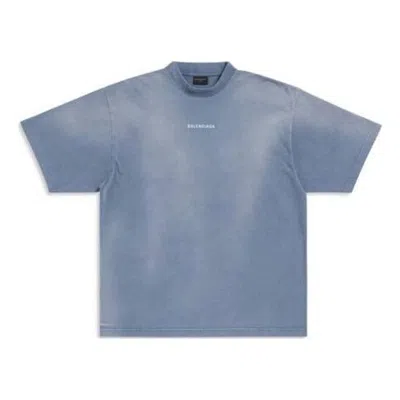 BALENCIAGA Balenciaga Back T-shirt Medium Fit 'Blue White'
