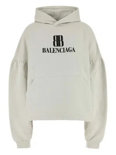 BALENCIAGA BALLOON-SLEEVE LOGO HOODIE