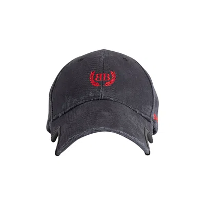 BALENCIAGA BALENCIAGA BASEBALL CAP 'FADED WASH BLACK/RED' | MEN'S SIZE M