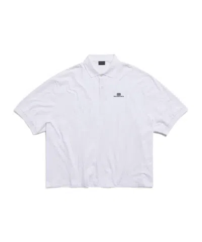 BALENCIAGA BB CLASSIC BALENCIAGA POLO SHIRT OVERSIZED IN WHITE