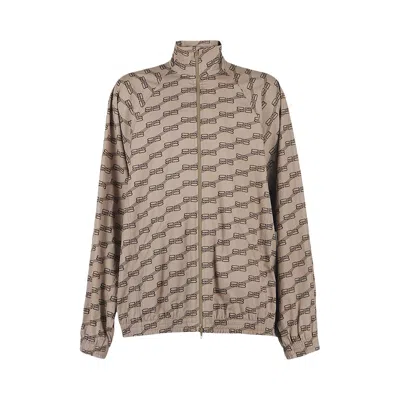 BALENCIAGA BALENCIAGA BB MONOGRAM TRACKSUIT JACKET 'BEIGE/BROWN'