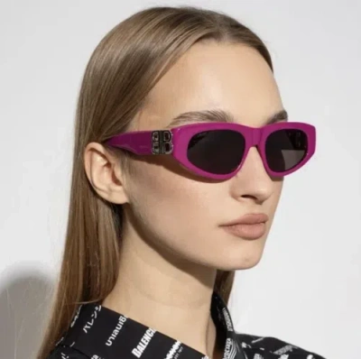 BALENCIAGA BALENCIAGA BB0095S-017 FUCHSIA SILVER GREY SUNGLASSES