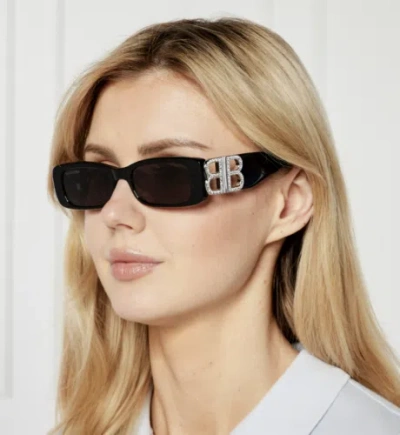 BALENCIAGA BALENCIAGA BB0096S-017 BLACK SILVER SUNGLASSES