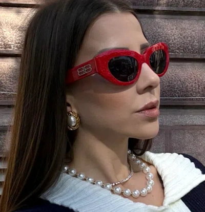 BALENCIAGA BALENCIAGA BB0236S-003 RED RED GREY SUNGLASSES