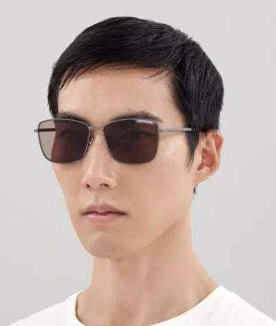 BALENCIAGA BALENCIAGA BB0280SA-002 RUTHENIUM RUTHENIUM BROWN SUNGLASSES