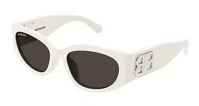 BALENCIAGA BALENCIAGA BB0324SK-004 BALENCIAGA WHITE WHITE GREY SUNGLASSES