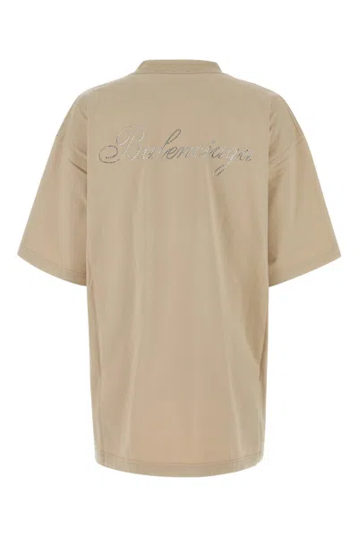 BALENCIAGA BEIGE COTTON OVERSIZE T-SHIRT