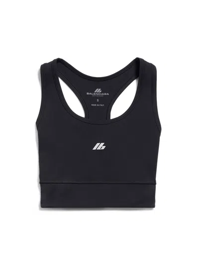 BALENCIAGA BALENCIAGA  BLACK ACTIVEWEAR SLEEVELESS TOP IN MATT NYLON BLEND
