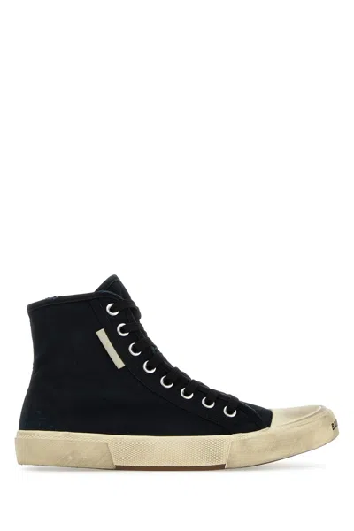 BALENCIAGA BLACK CANVAS PARIS SNEAKERS