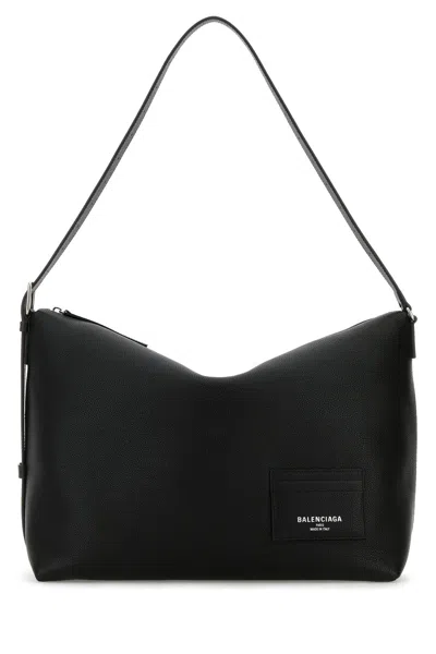 BALENCIAGA BLACK LEATHER LARGE CREDIT CROSSBODY BAG