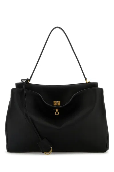 BALENCIAGA BALENCIAGA BLACK LEATHER LARGE RODEO HANDBAG