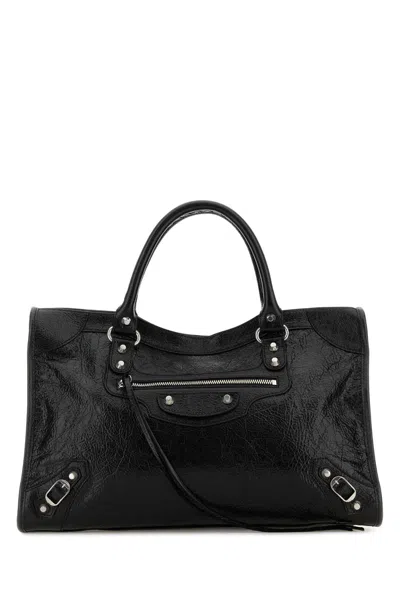 BALENCIAGA BLACK LEATHER MEDIUM LE CITY HANDBAG