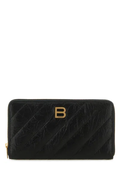 BALENCIAGA BLACK LEATHER WALLET