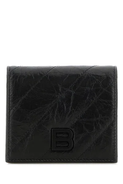 BALENCIAGA BLACK LEATHER WALLET