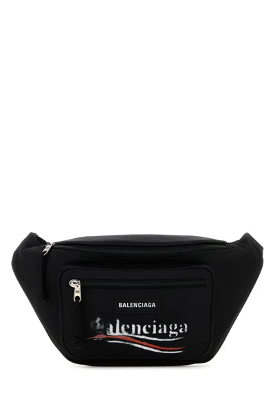 BALENCIAGA BLACK NYLON EXPLORER BELT BAG