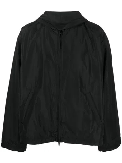 BALENCIAGA WOMEN BLACK NYLON ZIPPED JACKET, S LUXURY JACKETS FOR WOMEN DARVEYS