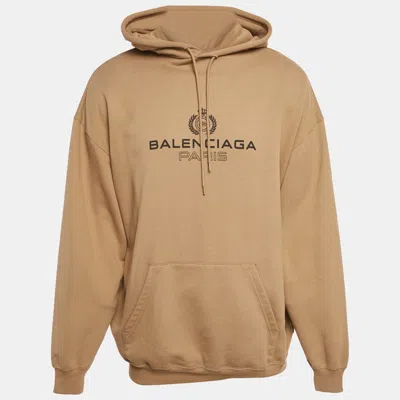 BALENCIAGA BROWN COTTON OVERSIZED HOODIE M