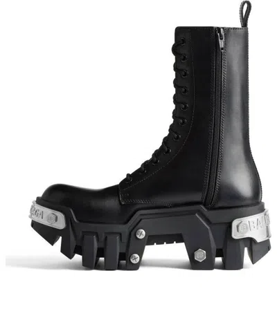 BALENCIAGA Balenciaga Bulldozer Lace Up Boots 'Black Matte Smooth Calfskin'