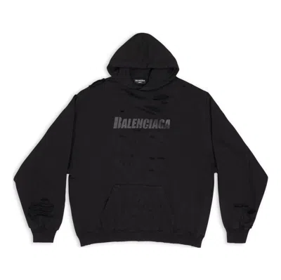 BALENCIAGA Balenciaga Caps Destroyed Hoodie 'Black'