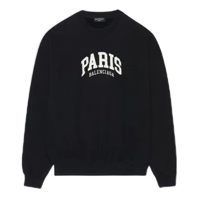 BALENCIAGA Balenciaga Cities Paris Crewneck Sweatshirt 'Black White'