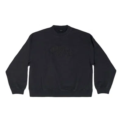 BALENCIAGA Balenciaga Cities Paris Embroidered Logo Sweatshirt 'Black'