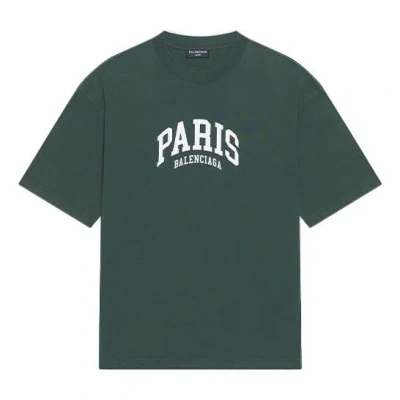 BALENCIAGA Balenciaga Cities Paris T-shirt Medium Fit 'Green'