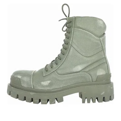 BALENCIAGA Balenciaga Combat Strike Boots 'Washed Green Cotton'