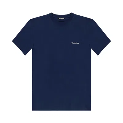 BALENCIAGA BALENCIAGA CORPORATE LOGO TEE 'NAUTICAL BLUE/WHITE'