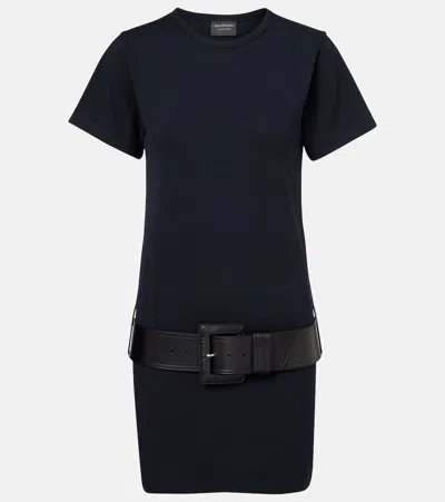 BALENCIAGA BELTED COTTON-BLEND JERSEY MINIDRESS