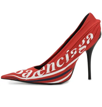 BALENCIAGA BALENCIAGA CREPE KNIFE 110 RUCHED LOGO JERSEY PUMPS SHOES HIGH-HEELS SCHUHE 36