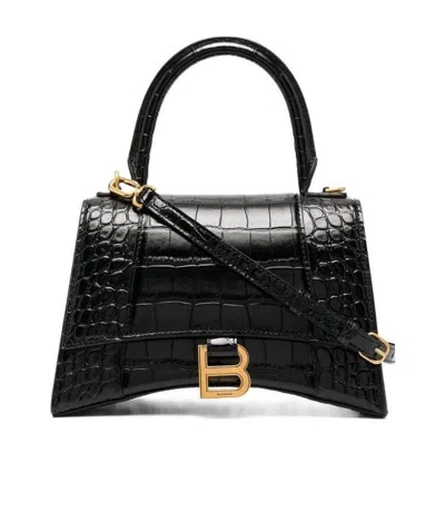 BALENCIAGA BALENCIAGA HOURGLASS EMBOSSED SMALL HANDBAG