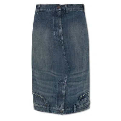 BALENCIAGA BALENCIAGA DECONSTRUCTED MIDI DENIM SKIRT