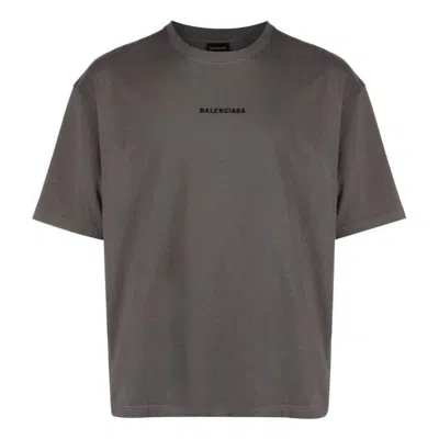 BALENCIAGA Balenciaga Embroidered-Logo Cotton T-shirt 'Grey'