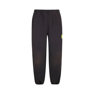BALENCIAGA BALENCIAGA FBI STRETCH KNEE PANTS 'MARINE BLUE/YELLOW'