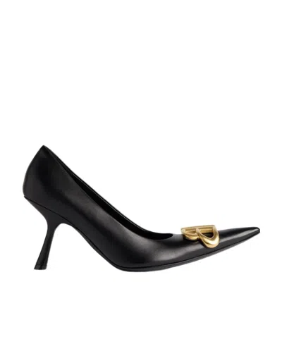 BALENCIAGA BALENCIAGA LOGO PLAQUE POINTED-TOE HEELS