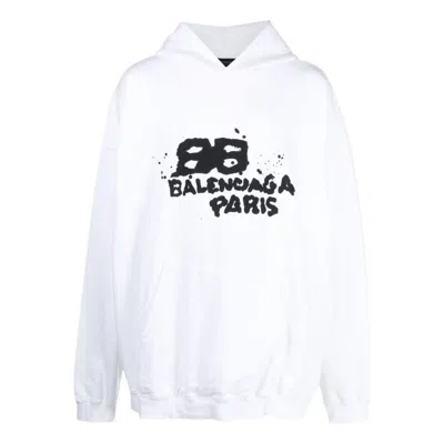BALENCIAGA Balenciaga Hand-Drawn BB Icon Hoodie Large Fit 'White'