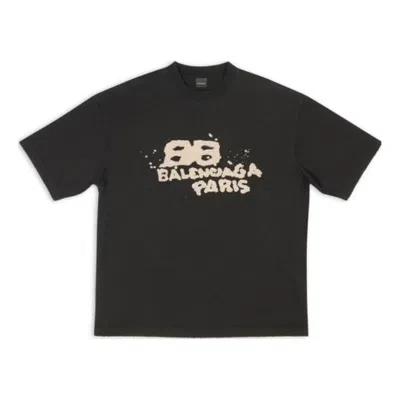 BALENCIAGA Balenciaga Hand-Drawn BB Icon T-Shirt Medium Fit 'Black'