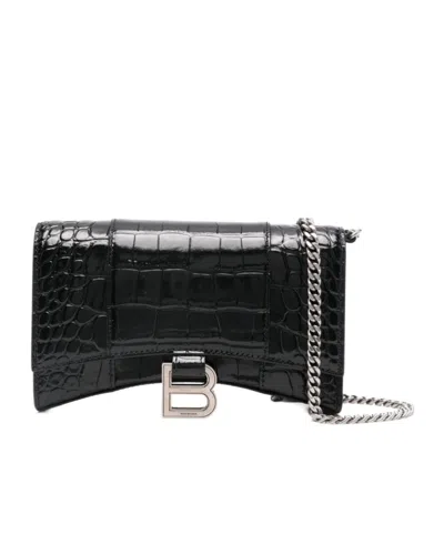 BALENCIAGA BALENCIAGA HOURGLASS EMBOSSED CHAIN WALLET