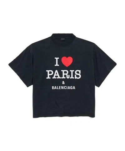 BALENCIAGA BALENCIAGA I LOVE PARIS  BALENCIAGA CROPPED T-SHIRT