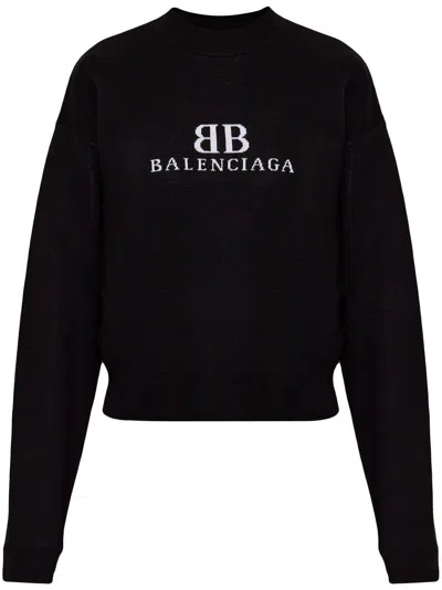 BALENCIAGA JACQUARD-LOGO SWEATER