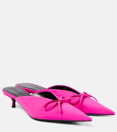 BALENCIAGA KNIFE BOW LEATHER-TRIMMED PUMPS