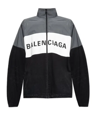 BALENCIAGA BALENCIAGA LOGO PRINTED ZIPPED JACKET