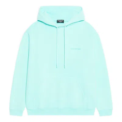 BALENCIAGA Balenciaga Logo Hoodie Medium Fit 'Terquesa'